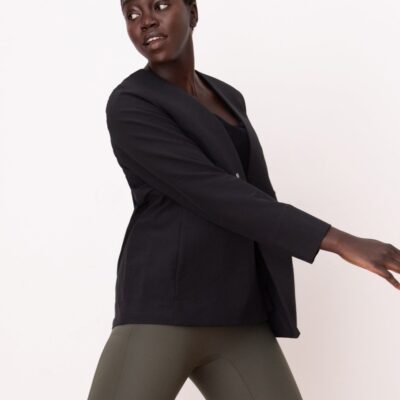 Women ADAY Jackets & Outerwear | Double Take Cropped Blazer Black