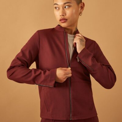 Women ADAY Jackets & Outerwear | Rule Breaker Zip Jacket Merlot