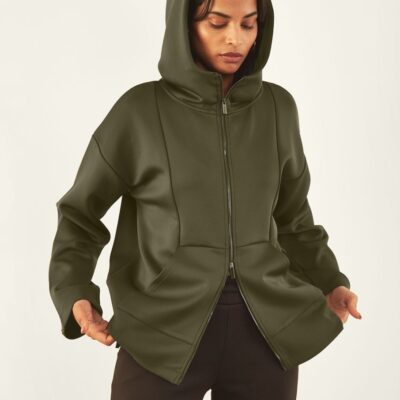 Women ADAY Jackets & Outerwear | Comfort Zone Hoodie Moss