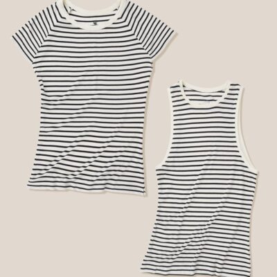 Women ADAY Tops & Blouses | Striped Bamboo Bundle (2-Pack) Navy/Stripe