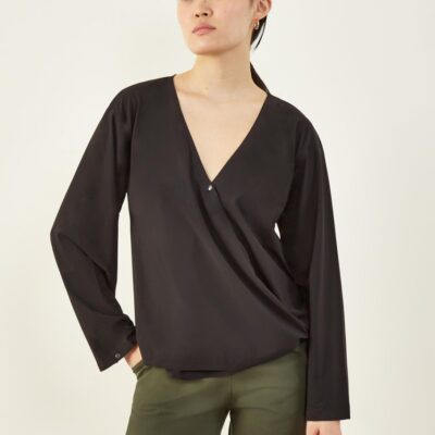 Women ADAY Tops & Blouses | That’S A Wrap Top Black