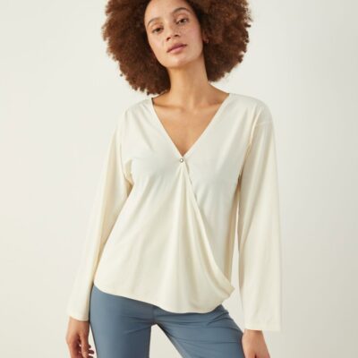 Women ADAY Tops & Blouses | That’S A Wrap Top Oat