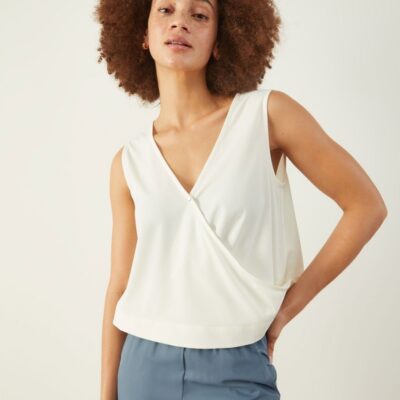 Women ADAY Tops & Blouses | Twist + Chill Wrap Top Coconut