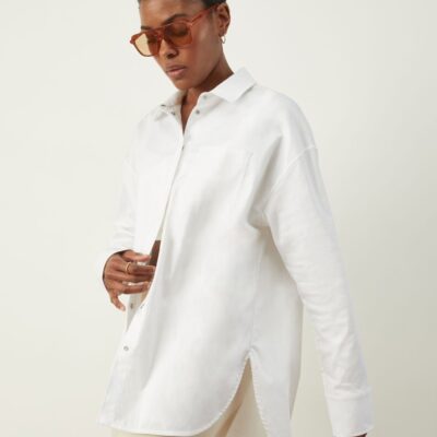 Women ADAY Tops & Blouses | Something Easy Boyfriend Shirt White