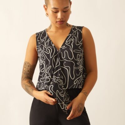 Women ADAY Tops & Blouses | Twist + Chill Wrap Top Print