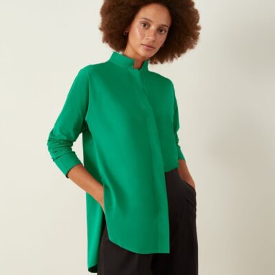 Women ADAY Tops & Blouses | Something Borrowed Shirt Emerald