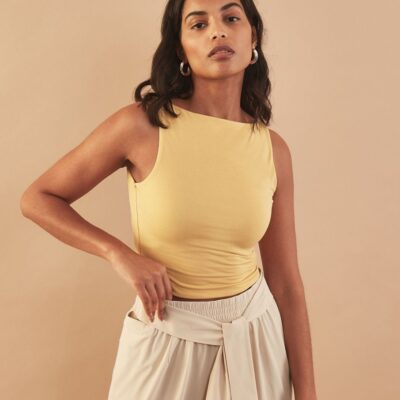 Women ADAY Tops & Blouses | Tip-Top Crop Top Butter